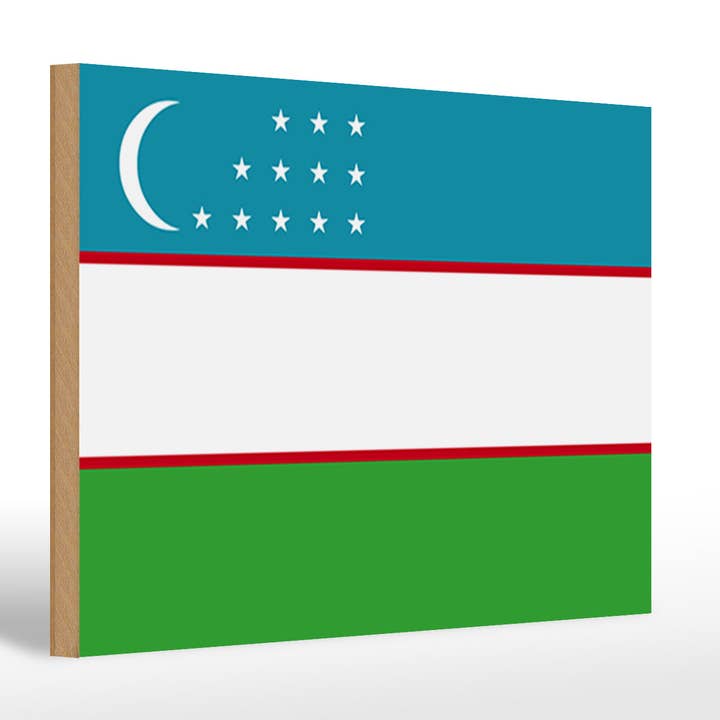 Bandiera dell'Uzbekistan targa in legno 30x20cm Bandiera dell'Uzbekistan per la vendita all'ingrosso da parte di Femer