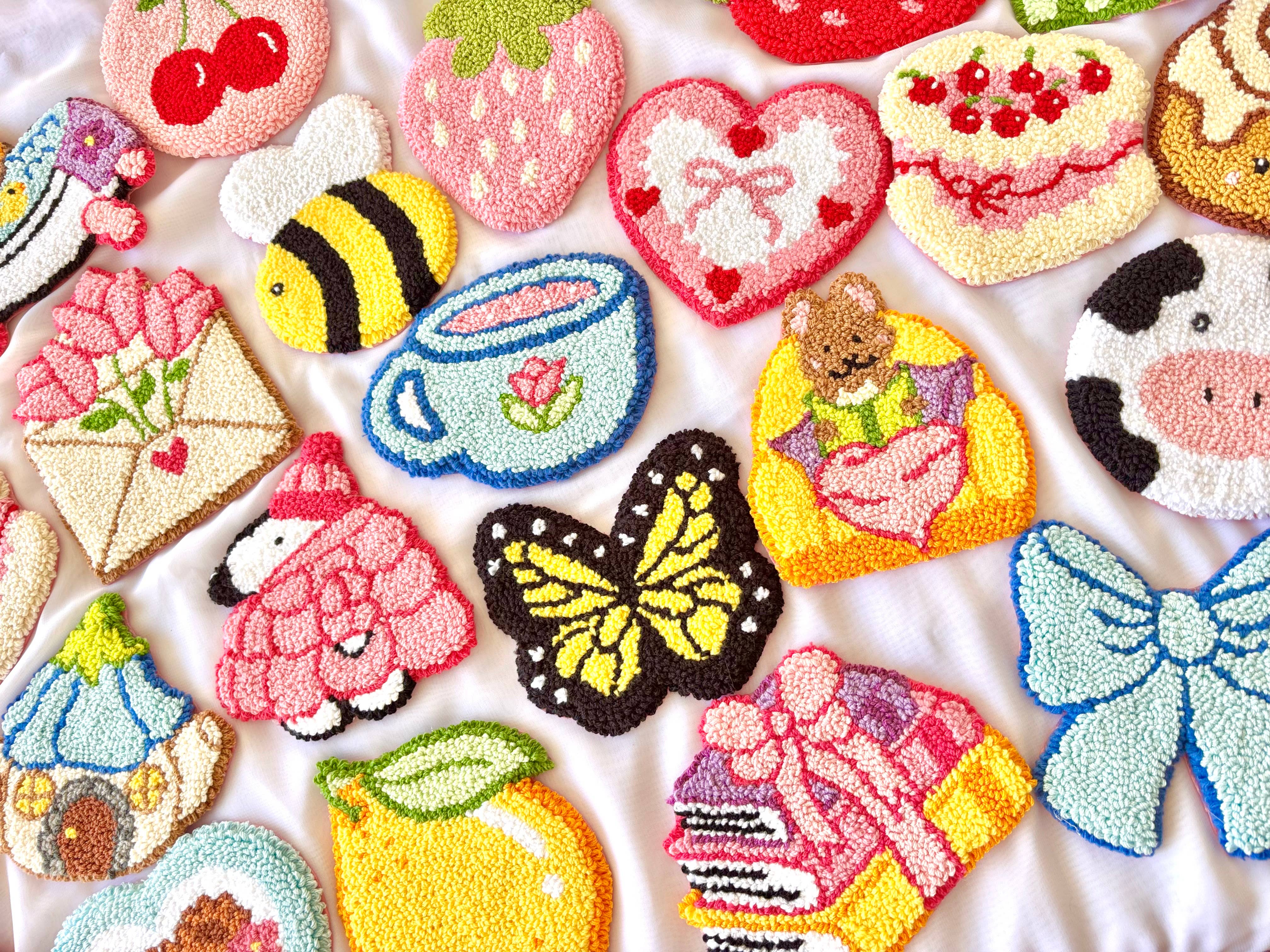 Honey Punches - Wholesale Coasters - Handmade punch needle mug rugs, coasters for coffee lovers1