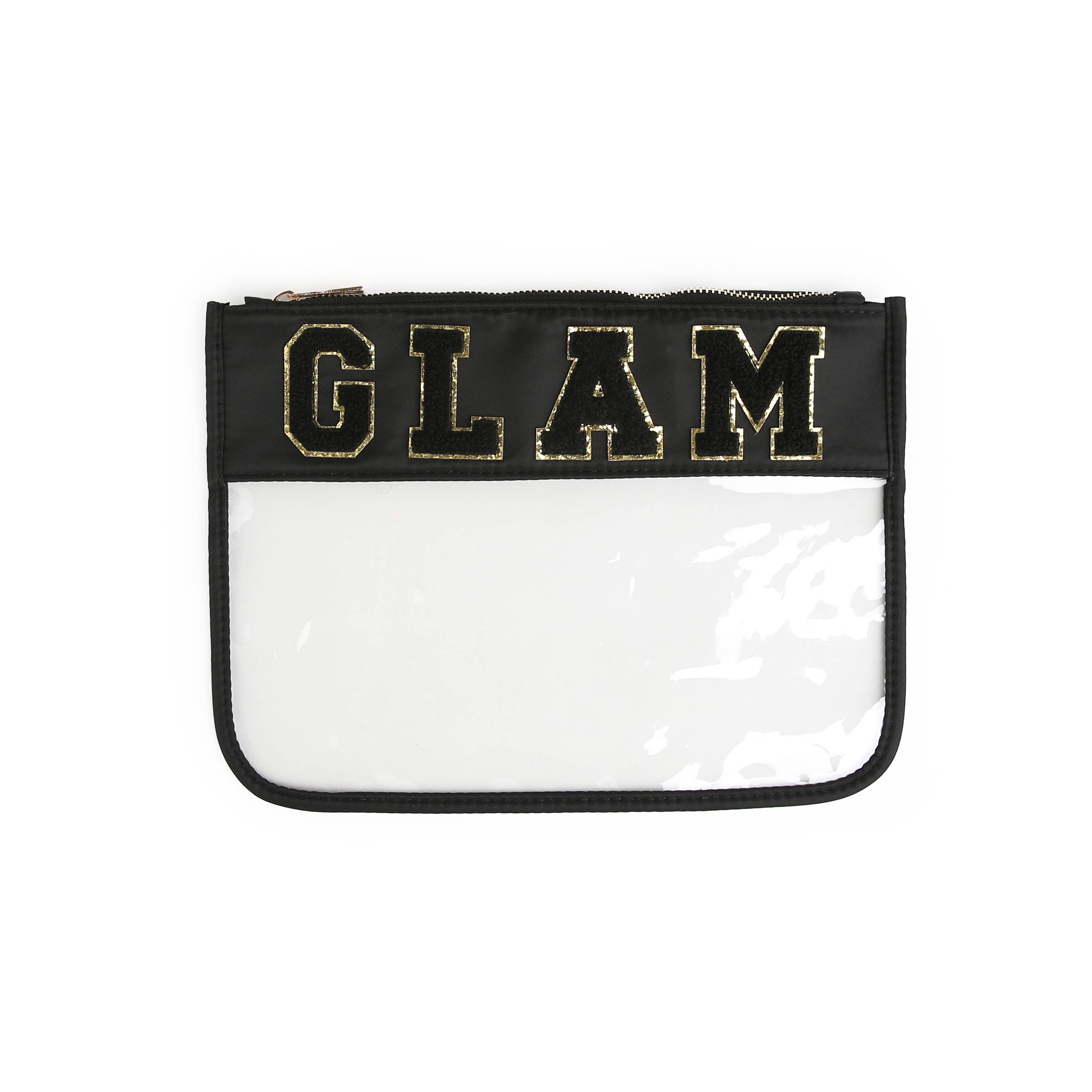 The Spotted Zebras - Wholesale Pouch - Women's - CLEARANCE Varsity Letter Patch Clear Zippered Pouch Bag17