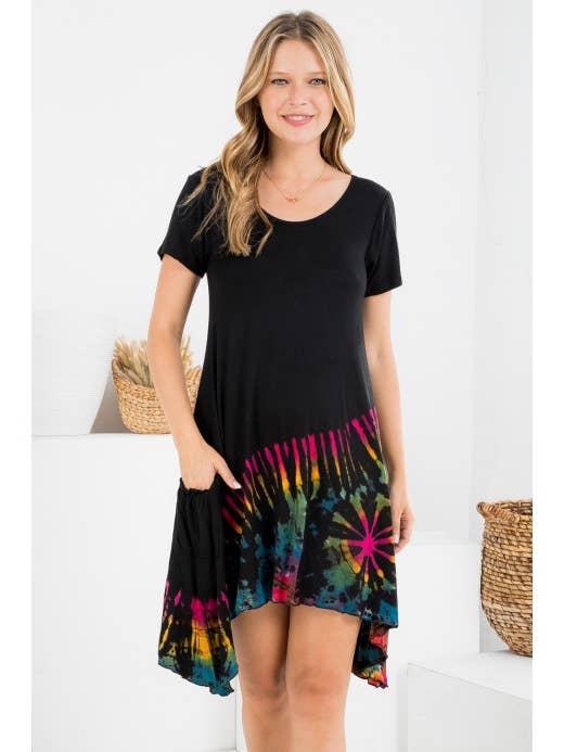 Halv Tie-Dye Kjole (TH-1548) for engroshandel hos Kathmandu Imports