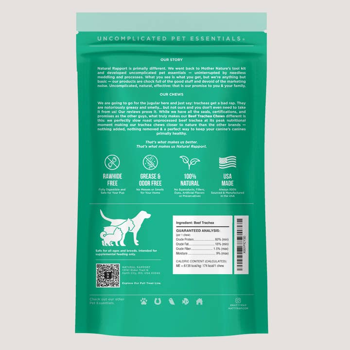 Natural Rapport - Wholesale Pet Treats - Dog - The Only Beef Trachea Chews Dogs Need