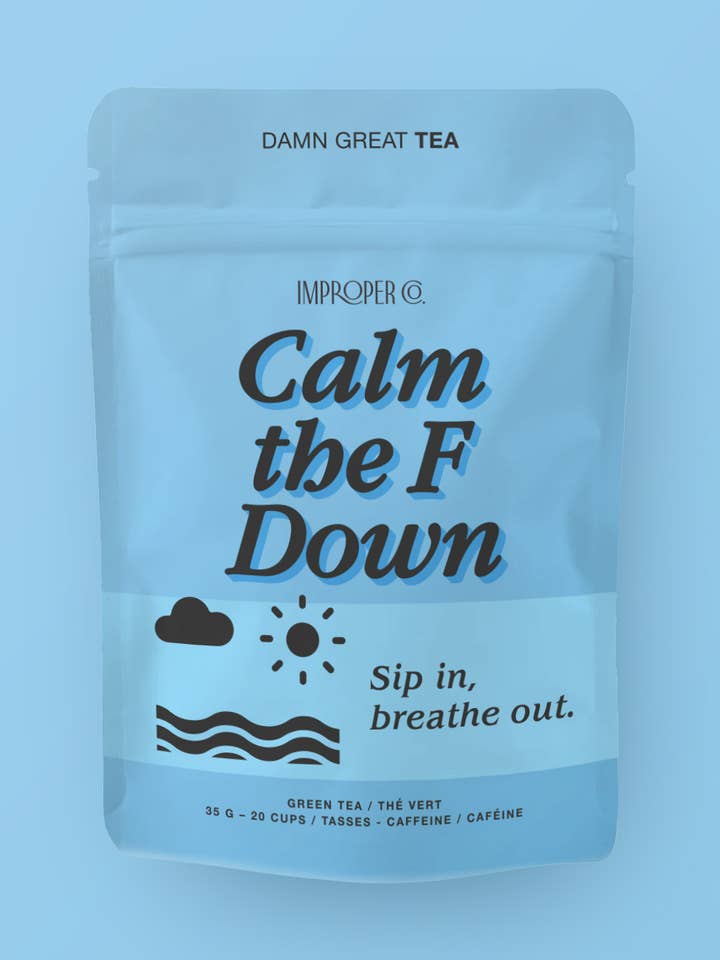 Thé vert Calm the F Down pour la vente par Improper Co.