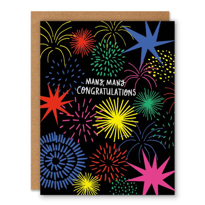 Firework Congratulations - Greeting Card voor wholesale door Badger & Burke