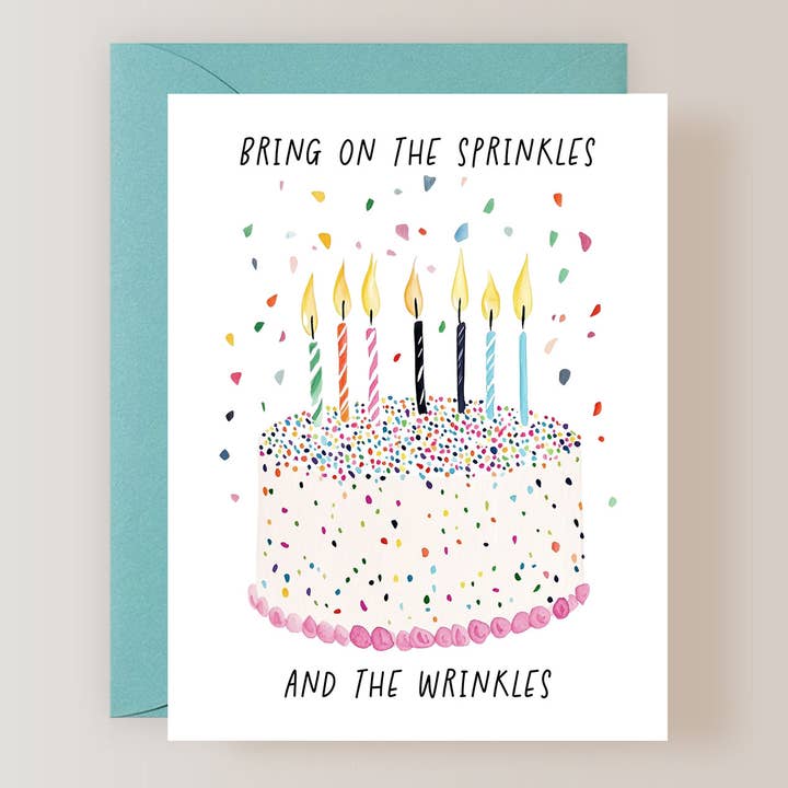Firefly Paper Studio, LLC - Wholesale Birthday Card - Sprinkles and Wrinkles Birthday Card