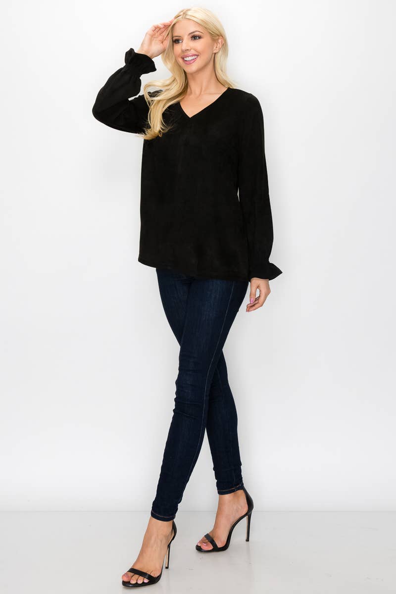 Joh Apparel - Wholesale Blouse - Women's - Abigail Stretch Suede Top11