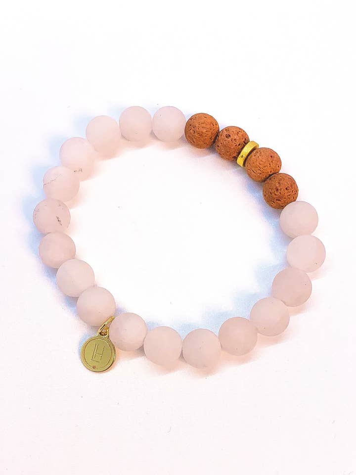 Rose Quartz Lava Diffuser Bracelet for wholesale by Lovers and Heroes