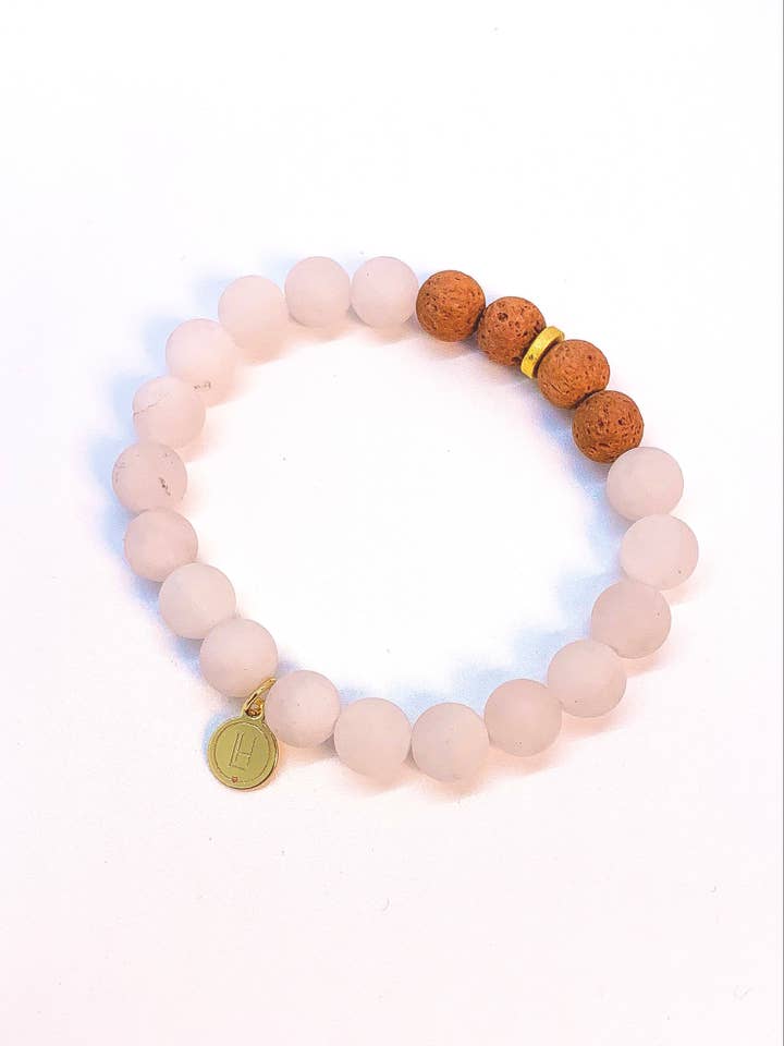 Rose Quartz Lava Diffuser Bracelet for wholesale by Lovers and Heroes