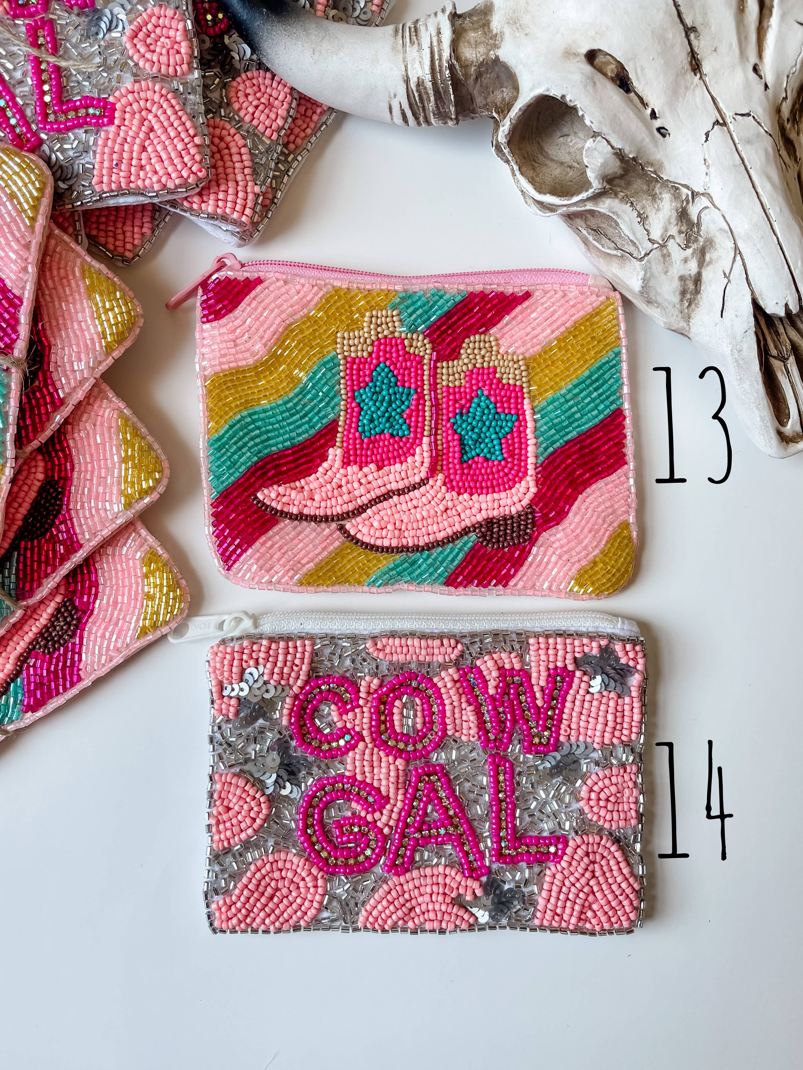 Boho Ranch Shop - Vente Porte-monnaie – femme - Pochette à monnaie Western Beaded1