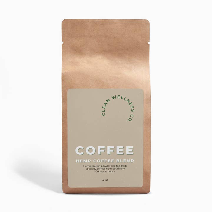 Clean Wellness Co - Wholesale Ground coffee - Organic Hemp Coffee Blend - Medium Roast 4oz0