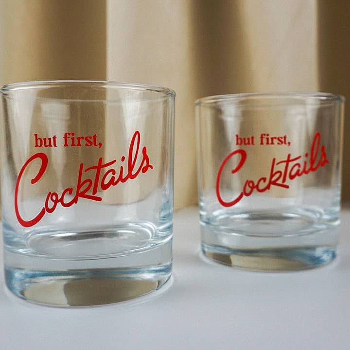 artxnikki - Wholesale Cocktail/Liquor Glass - "but first, cocktails" Cocktail Glass