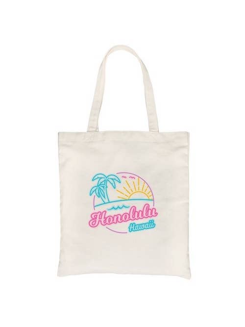 Neon Sign-Honolulu Canvas Bag for wholesale by 365 In Love