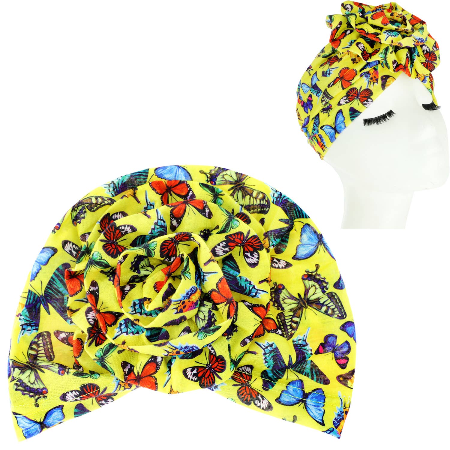 SP Sophia Collection - Wholesale Turban - Women's - Front Flower Knot Butterfly Print Turban2
