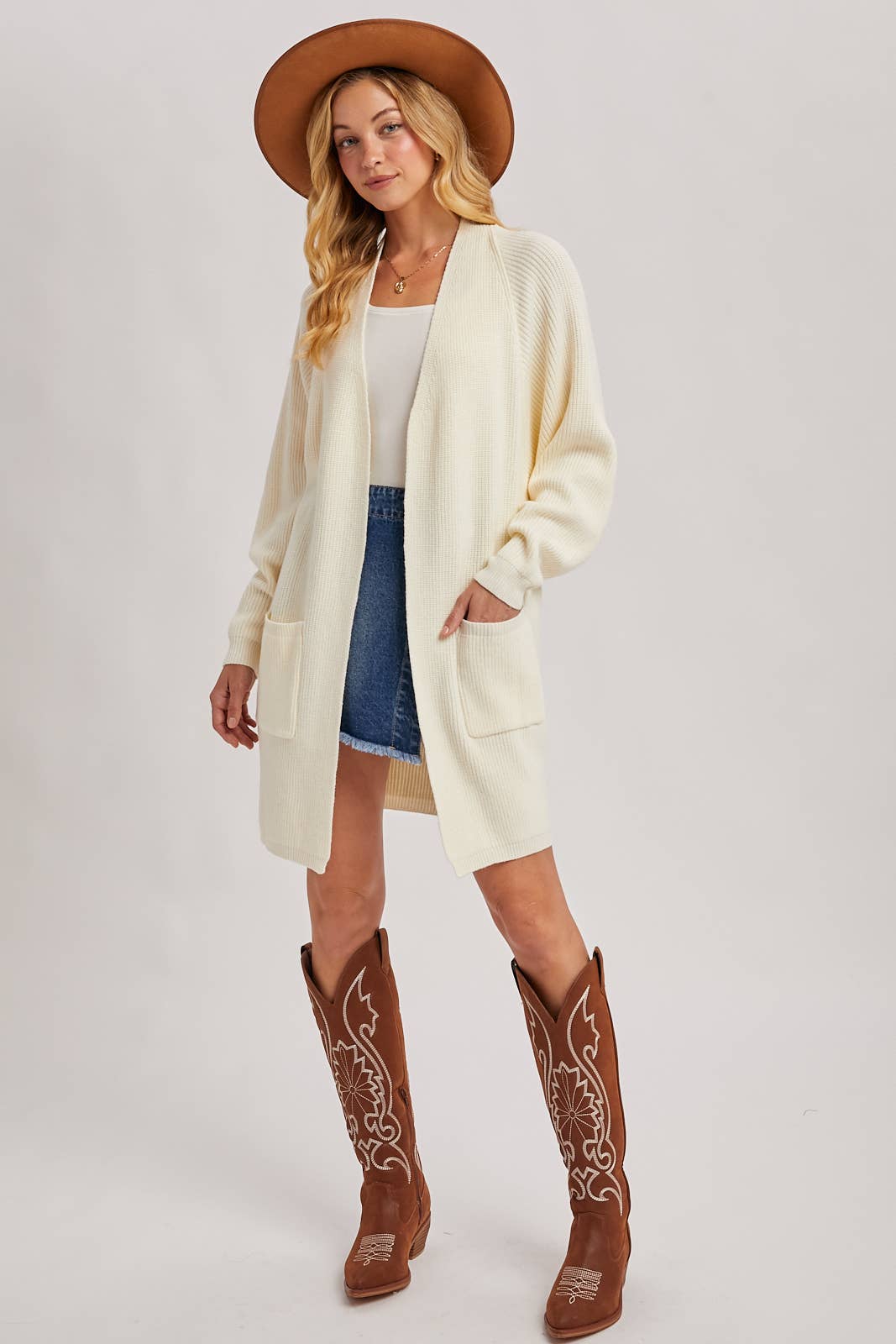 Bluivy - Wholesale Cardigan - Women's - OPEN FRONT BATWING SLEEVE CARDIGAN7