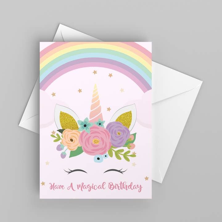Unicorn Birthday Card A6 for wholesale by The Cherry Paper Co