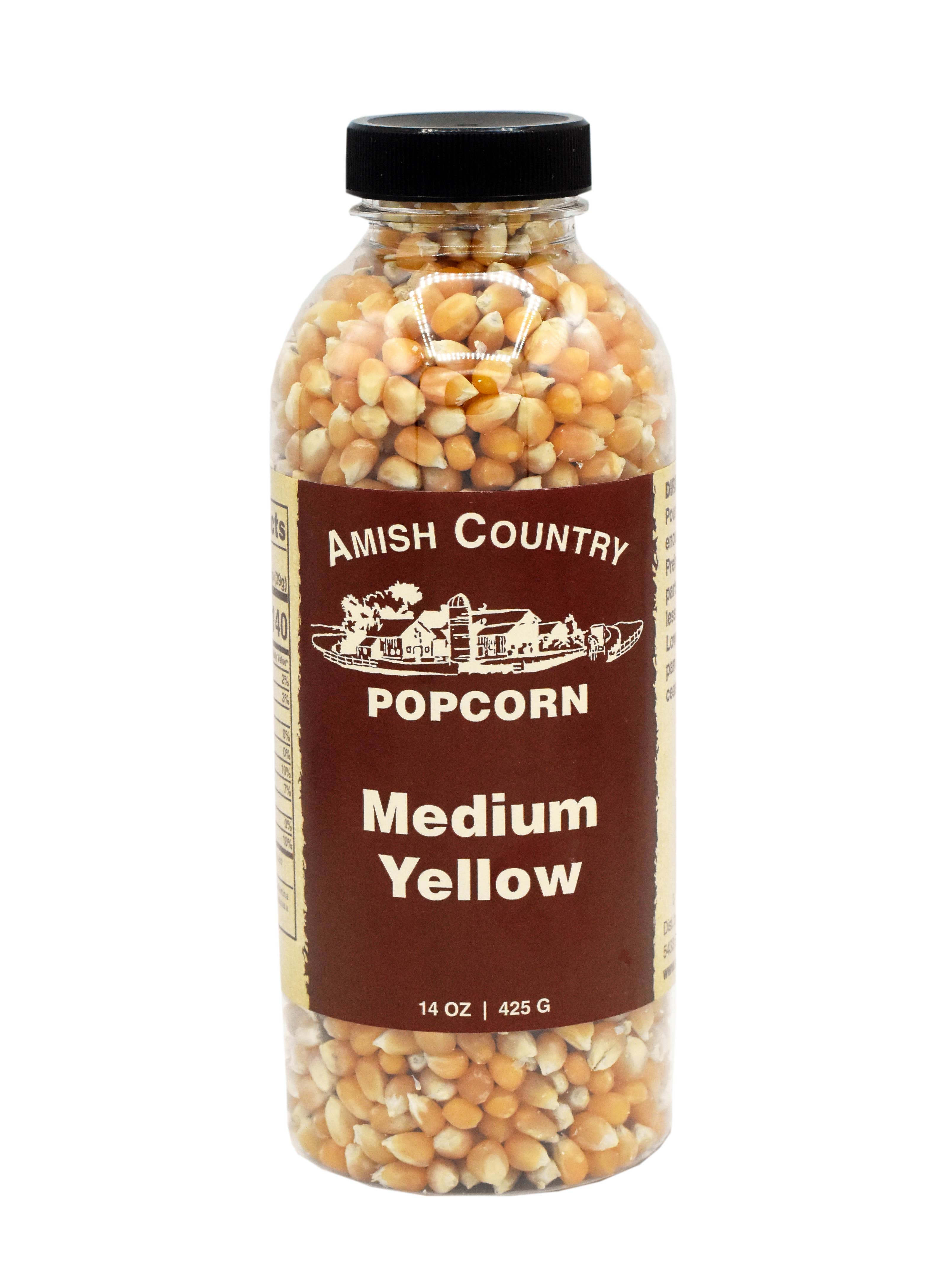 Amish Country Popcorn - Wholesale Popcorn - 14oz Bottle of Medium Yellow Popcorn1