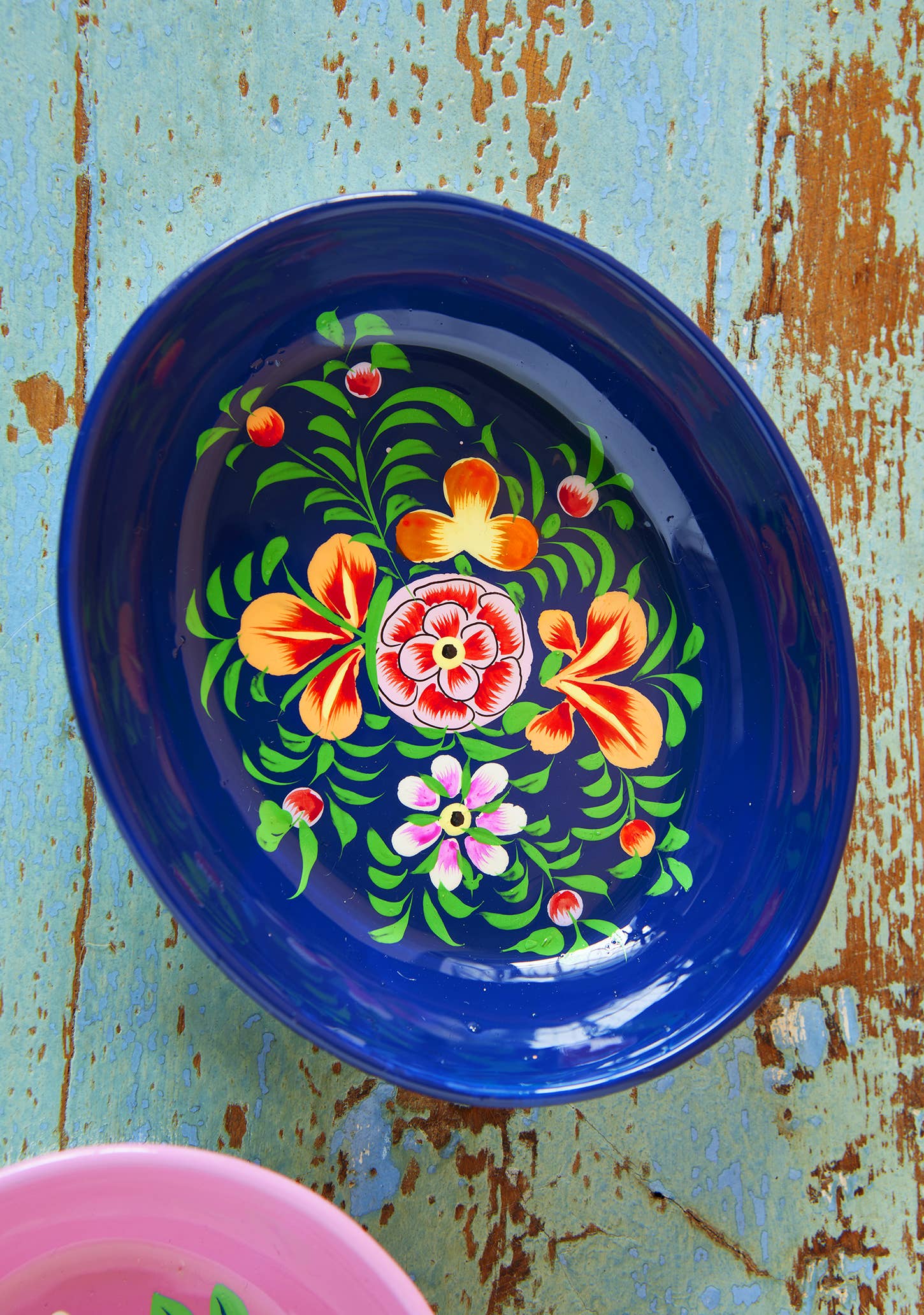 Namaste - Wholesale Decorative Plate/Dish/Bowl - Hand Painted Oval Trinket Dish4
