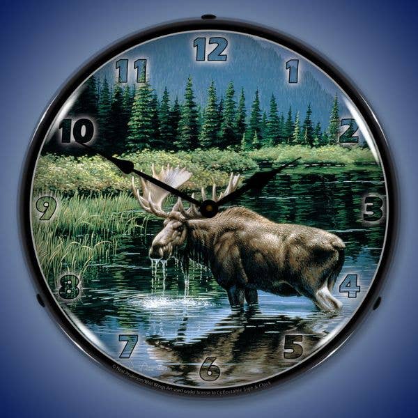 Northern Solitude Moose for wholesale by Collectable Sign and Clock LLC.