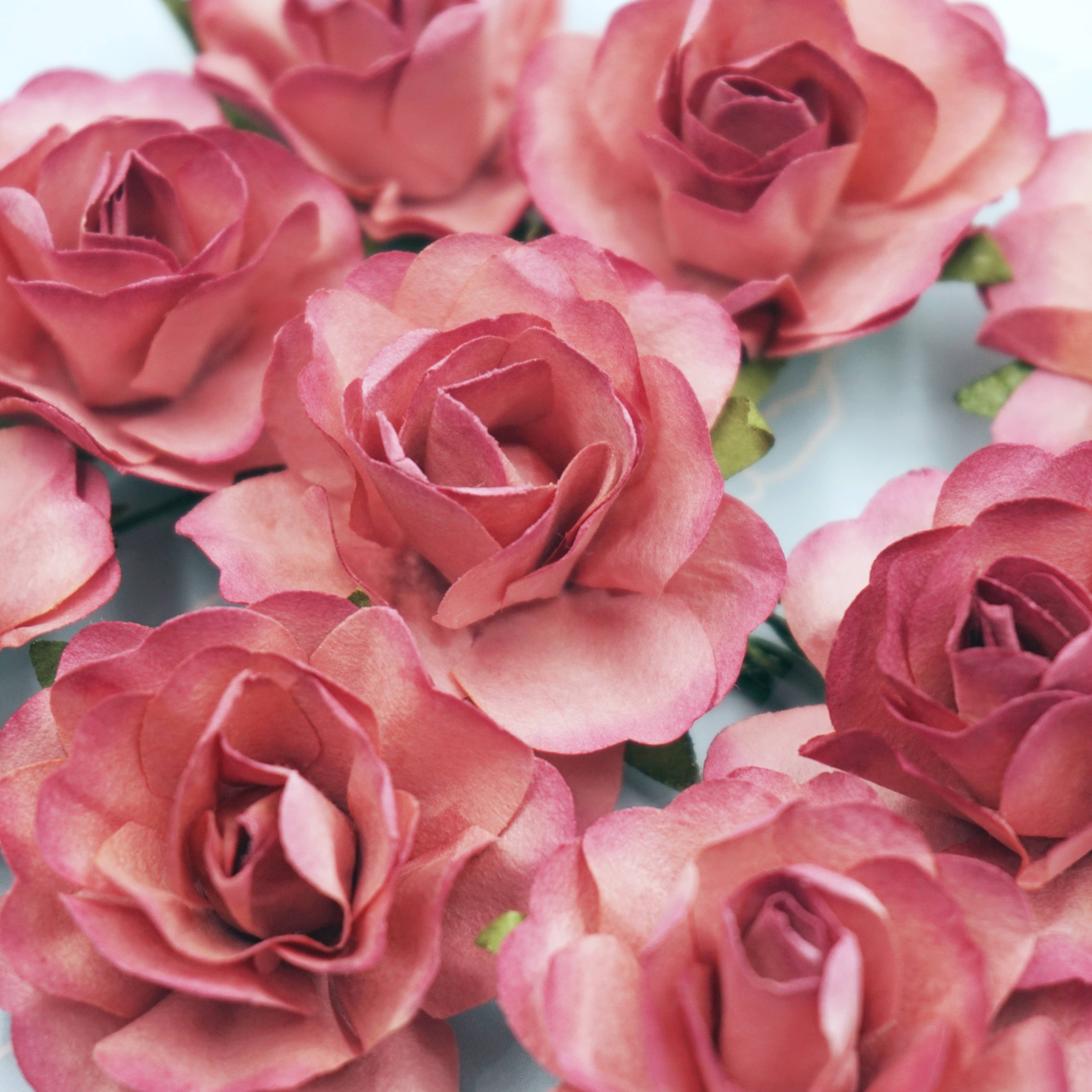 Angels Craft - Wholesale Artificial Flowers - Paper Flowers (Roses) with wire,  9-ct 1.57"9