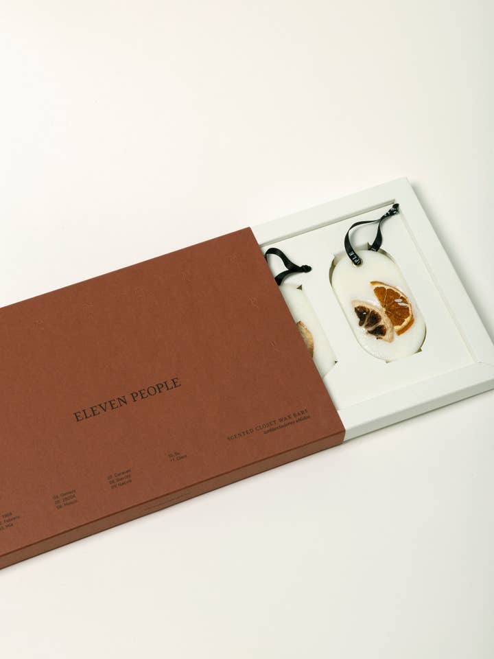 10 Bergamot, Mandarine and Basil Closet Wax Bar Freshener for wholesale by ELEVEN PEOPLE