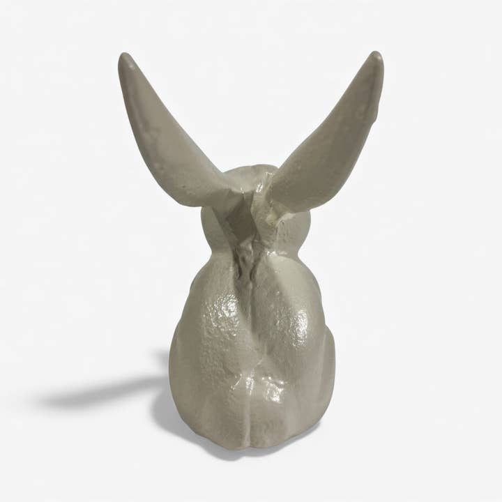 Iron & Blossom – wholesale Dekorativ statyett – Kaninstaty i gjutjärn kräm trädgårds- eller inredningsdekoration4