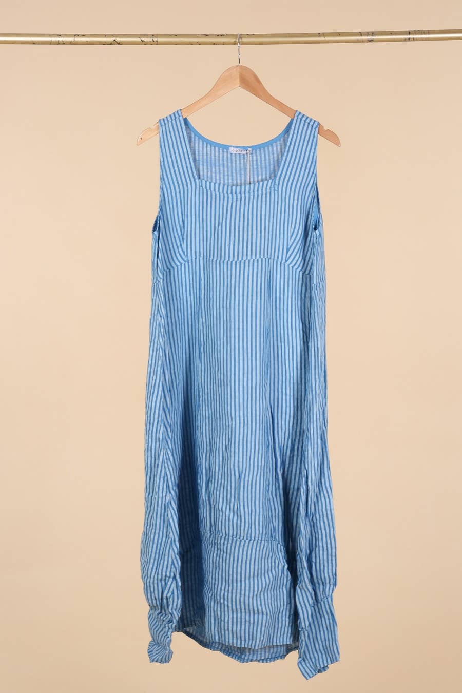 la maison des fibres naturelles - Wholesale Dress - Women's - Sleeveless striped dress 6223stripe 100%LINEN26