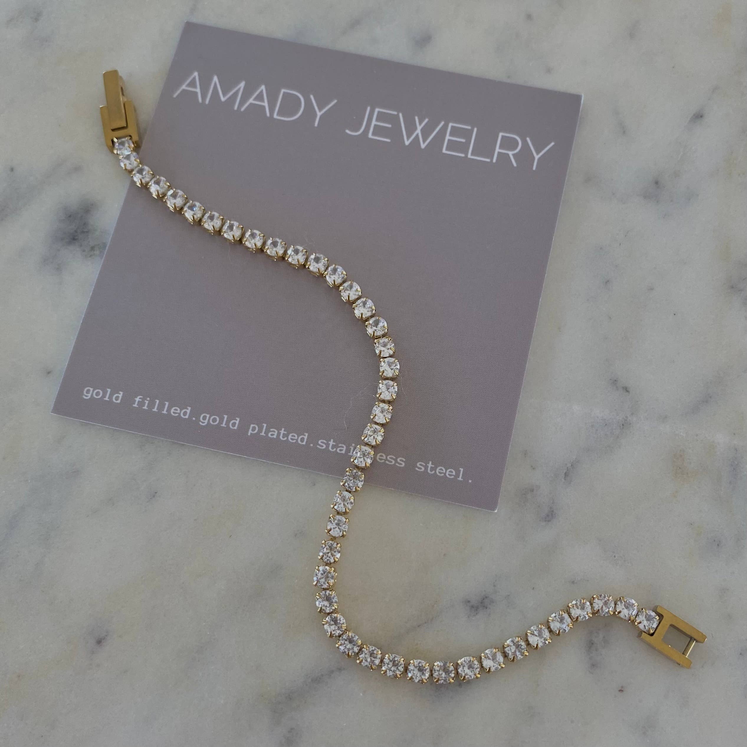 Amady Jewelry - Vendita all'ingrosso Bracciali tennis - Bracciale Tennis 3mm in acciaio inossidabile con zirconia cubica in oro 18 carati 4