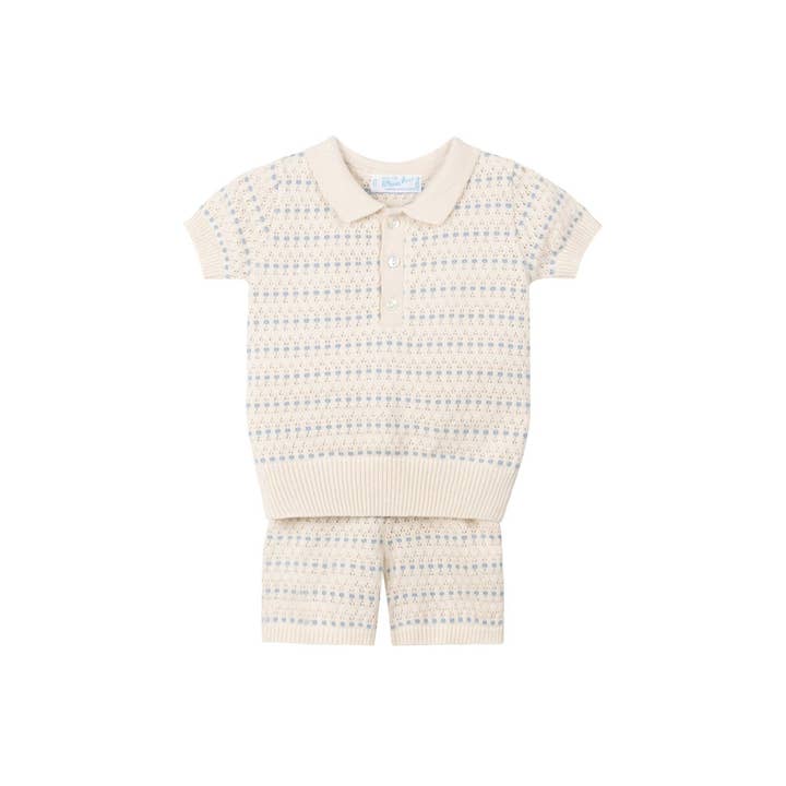 Toddler Boys Pointelle Jacquard Knit Set for wholesale by Feltman Brothers
