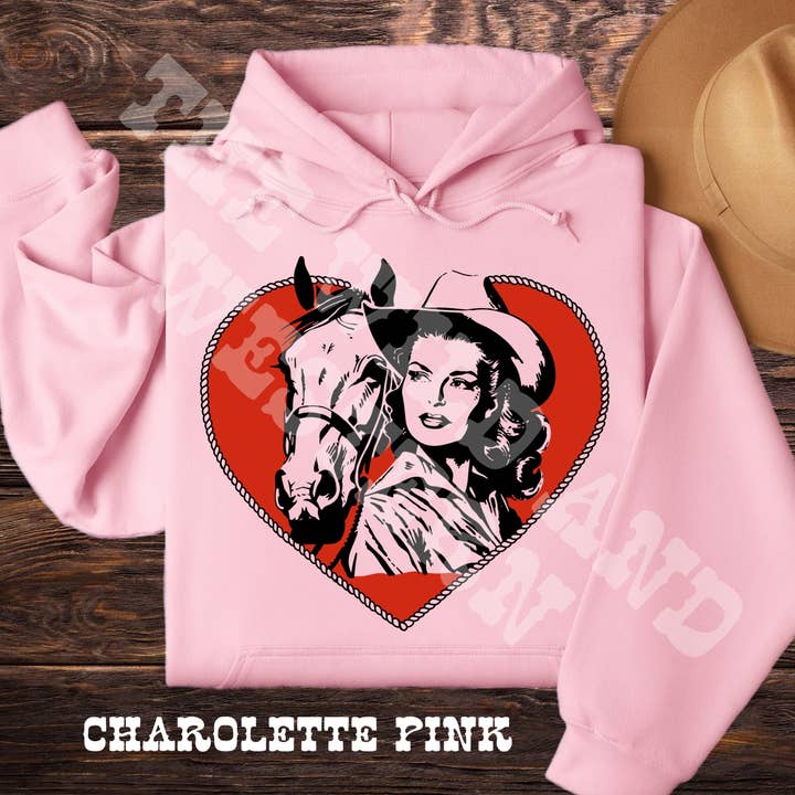 Felpa con cappuccio della Regina del Rodeo di San Valentino per la vendita all'ingrosso da parte di The Wild and Western