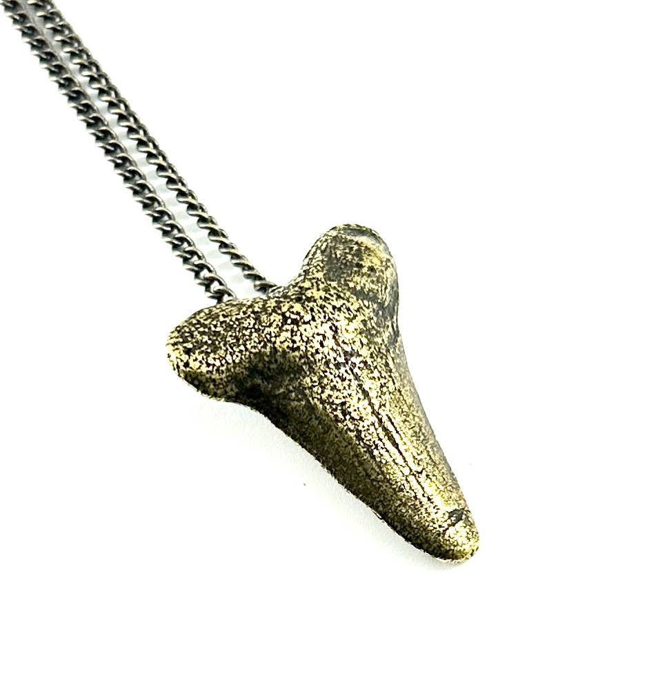 Crunchy Diva Designs - Wholesale Pendant/Charm Necklace - Organic Casting Collection - Small Megalodon Shark Tooth Nec