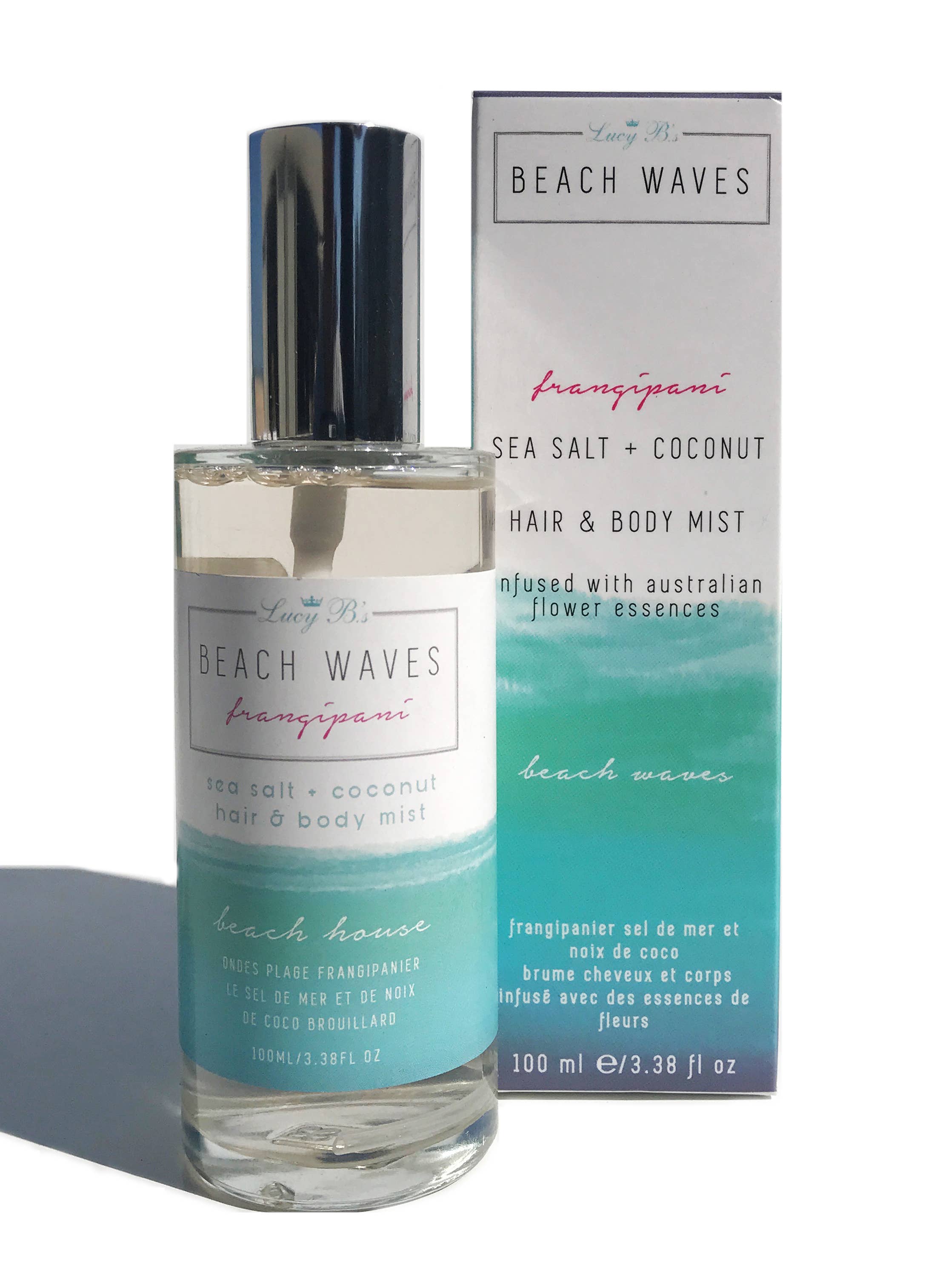 Hydra Bloom Beauty - Vente Brume/eau visage et corps - Brume salée Frangipanier Beach Waves pour cheveux et corps5