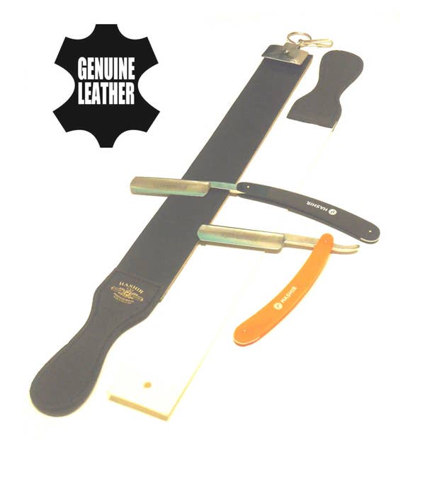 HASHIR PRODUCTS - Wholesale Razor - 3-Piece Classic Straight Shaving Razors & Leather Strop Set