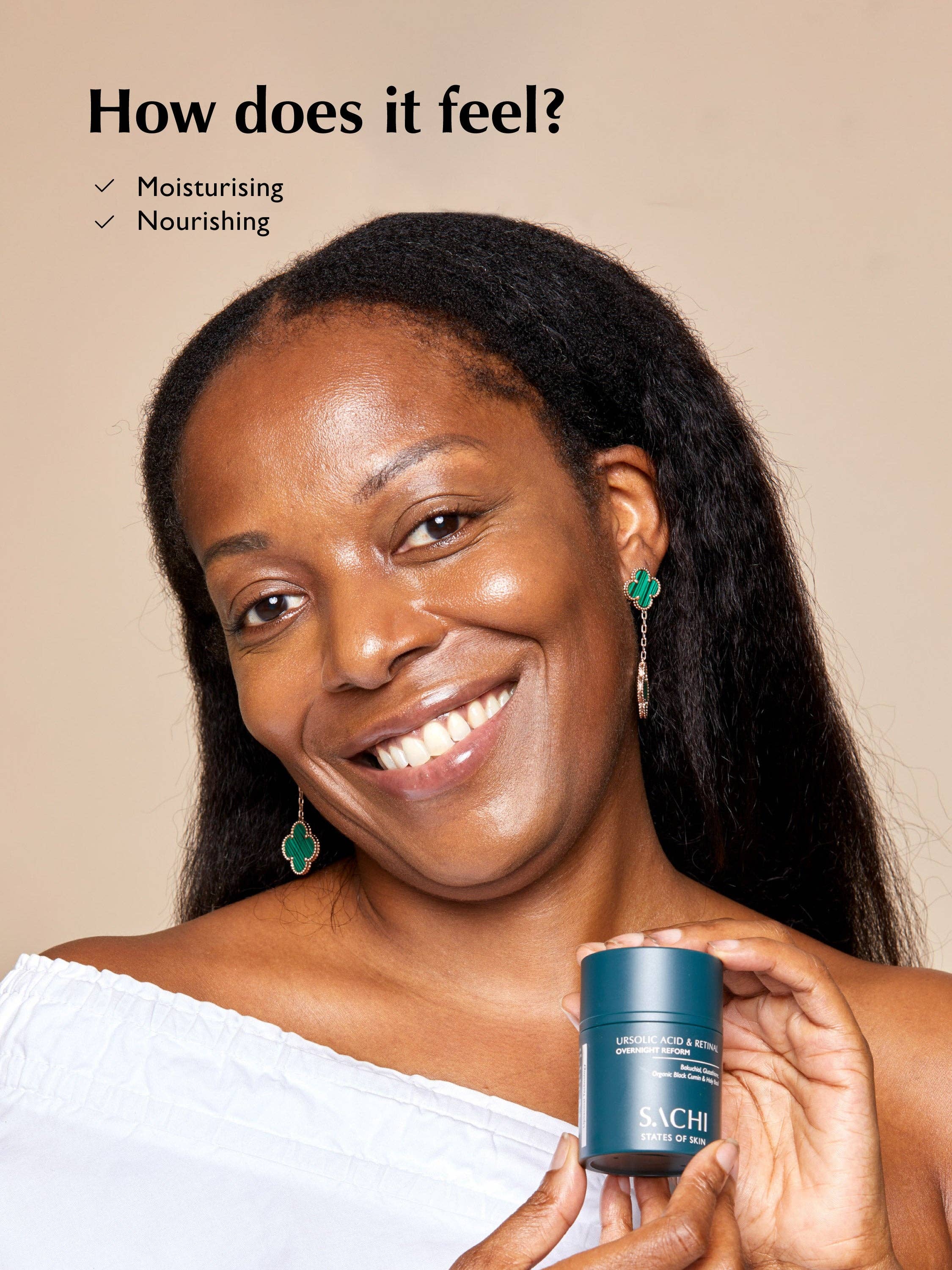 Sachi Skin – wholesale Facial moisturiser – Ursolic Acid & Retinal Overnight Reform - 30ml2