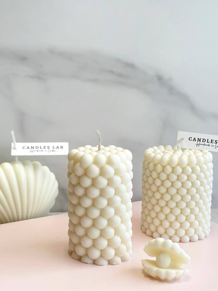 Candles Lab- handmade soy wax vegan pearl shell candle for wholesale by Candles Lab