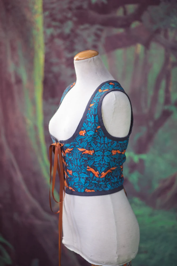 Costurero Real - Vente Corset – femme - Corset style Renaissance à motifs écureuil, William Morris2