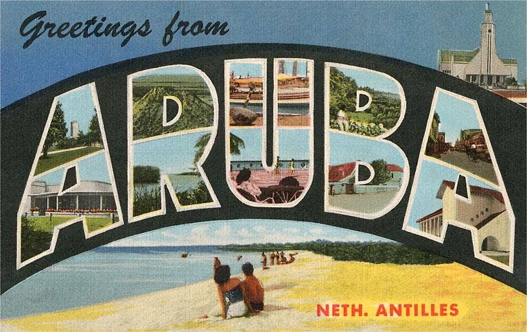 Found Image Press - Wholesale Magnet - Magnet MF-227 Greetings from Aruba, Netherland Antilles0