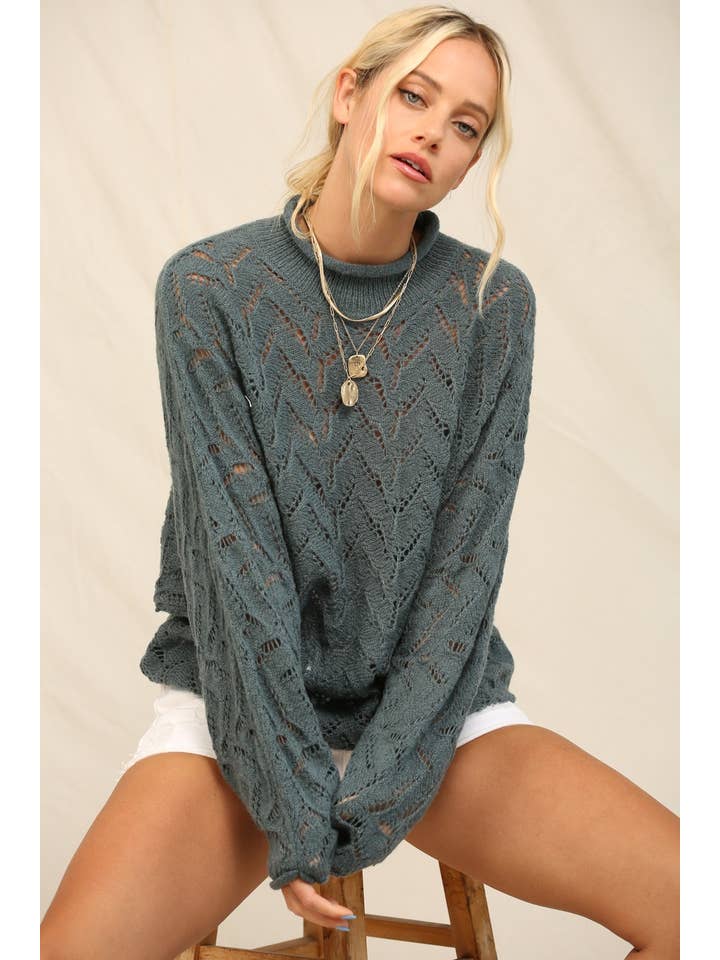 KyeMi - Wholesale Knit Sweater - Women's - An Openwork And Cable Knit Oversized Sweater2