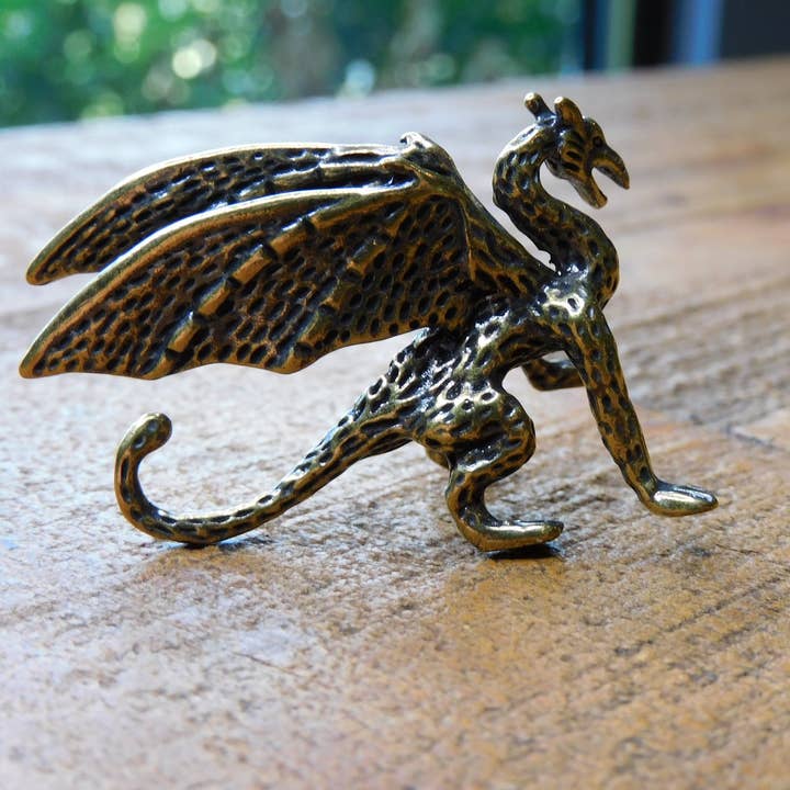 Small Brass Dragon 2 Figurine for wholesale by Superior Stones & Gifts INTL LLP