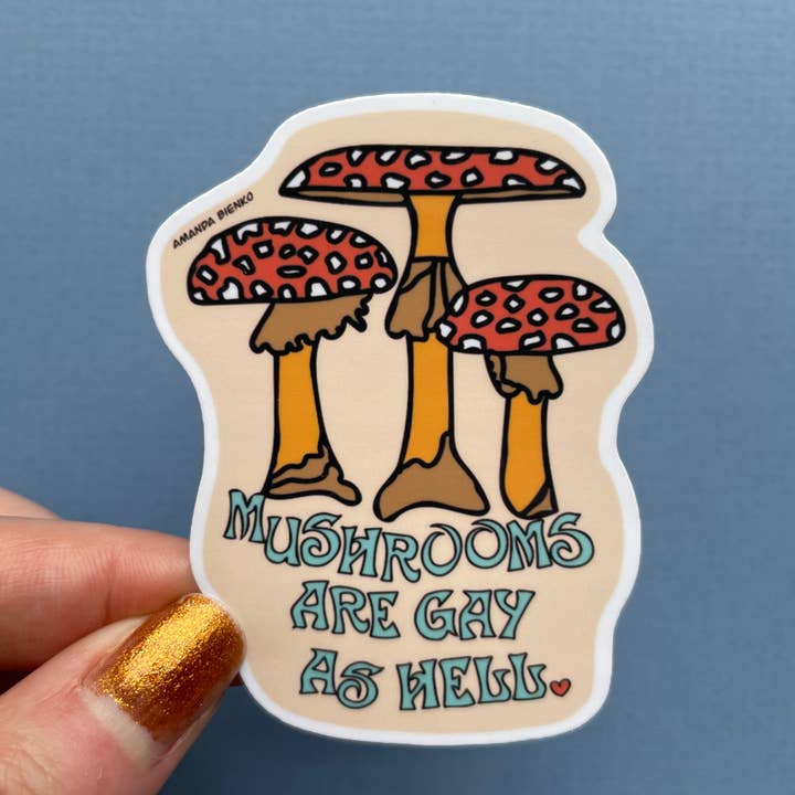 A.J.B- art goodies - Vente Autocollant - Autocollant/aimant Gay Queer LGBTQ+ en forme de champignons
