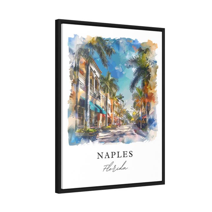 Premium Travel Art - Wholesale Art Print - Naples Florida Art Print, Naples Print, Naples FL Wall Art, Naples Gift, Travel Print, Travel Poster, Travel Gift, Housewarming Gift