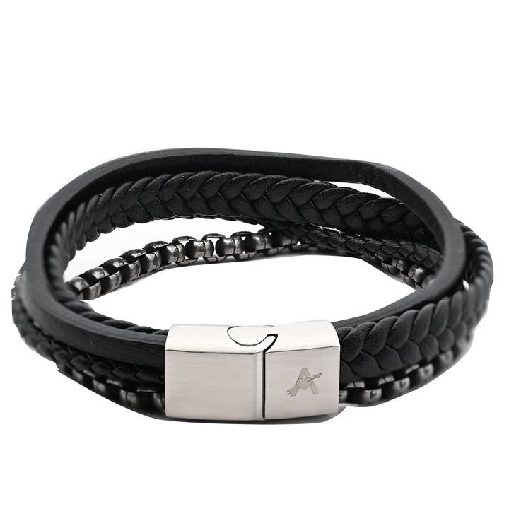 AMORINO SRL - Wholesale Woven/Braided Bracelet - FOUR-LAYER CUPID LEATHER BRACELET - KM24128A205