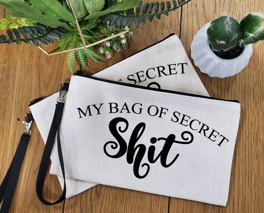Maggie G – wholesale Make-up/cosmetic bag – My Bag of Secret Shit Zipper Pouch Cosmetic Makeup Toiletry0