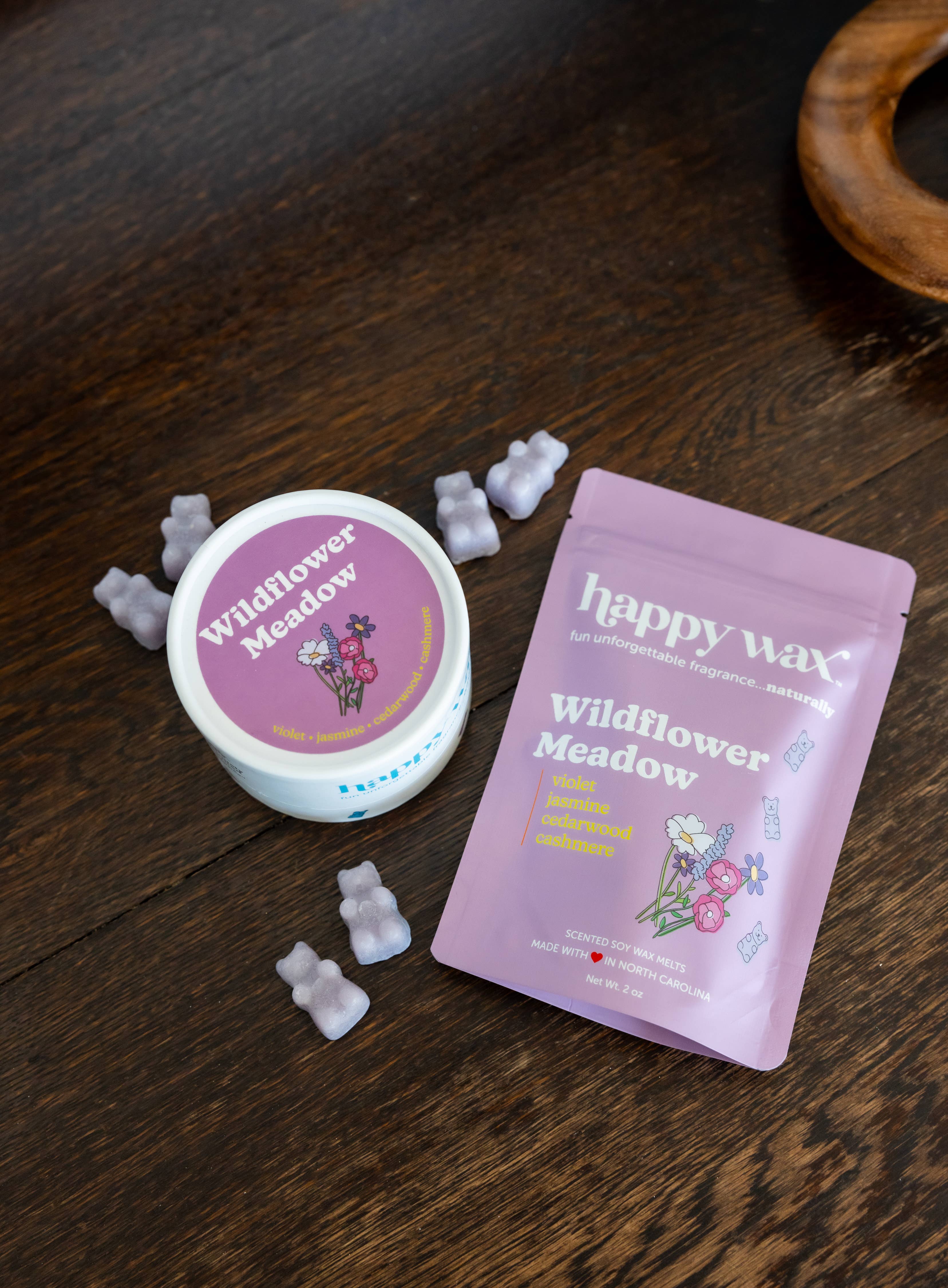 Happy Wax – Cera sólida por atacado – Prado de Flores Silvestres 4 oz lata2