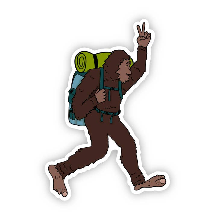 BigFoot Hiker Sticker for wholesale by Jones Sticker Co