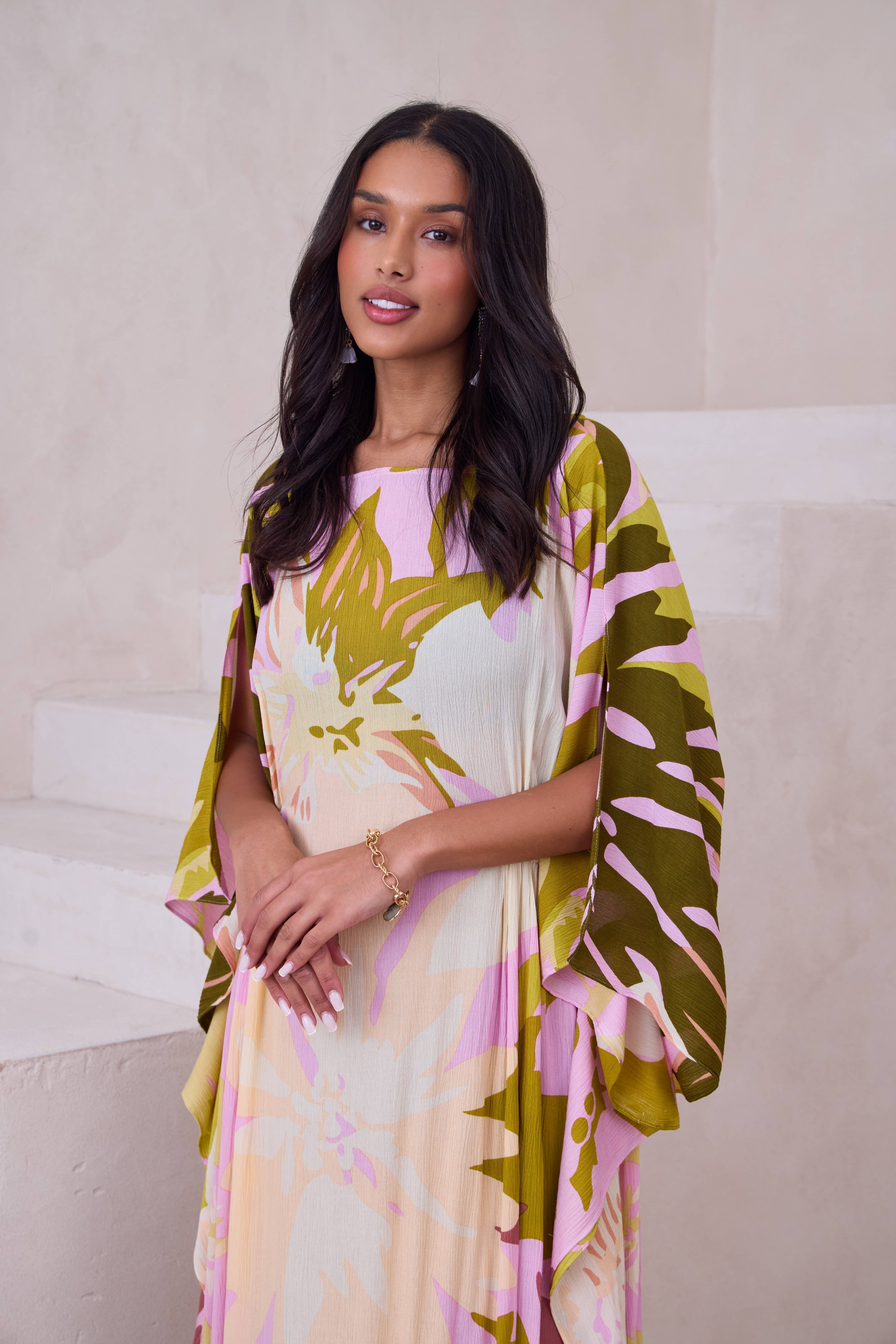 SAACHI - Wholesale Kaftan - Women's - Polychromatic Flowery Kaftan24