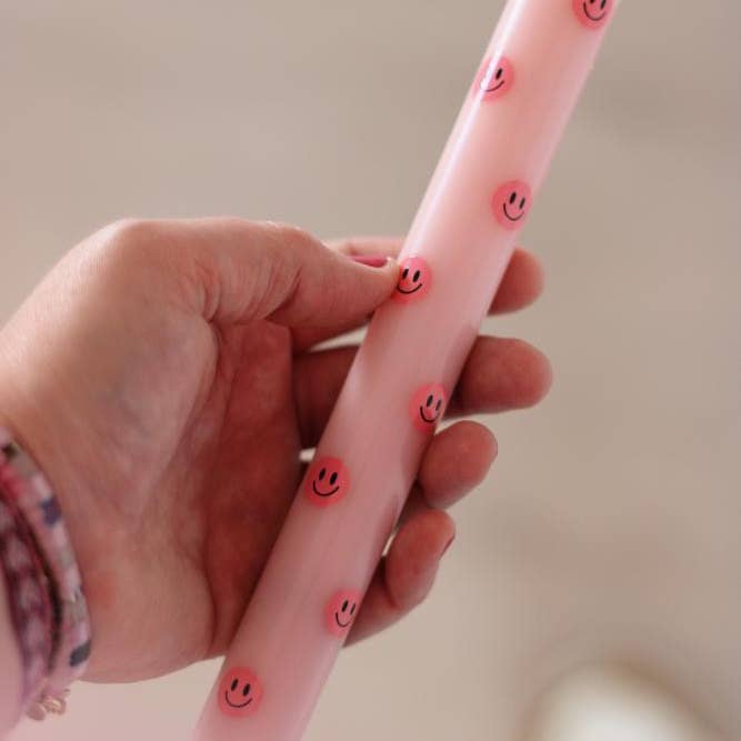 Aifcandles - Vendita all'ingrosso Candela senza fiamma - Candela a Colonna LED Smiley Rosa - Set di 212