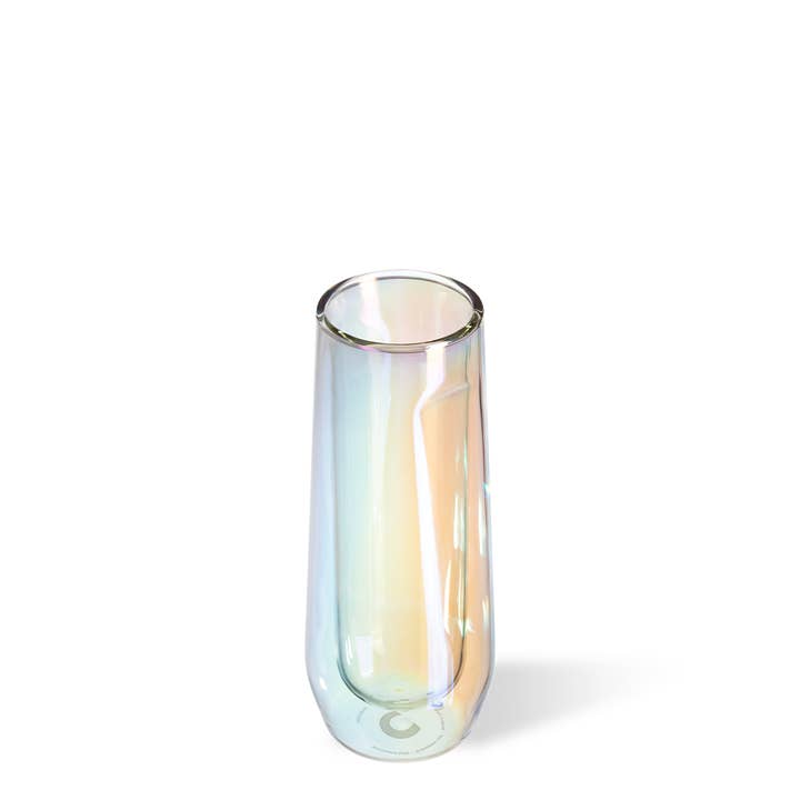 CORKCICLE - Wholesale Champagne Flute - Glass Flute - 7oz Double Pack - Prism