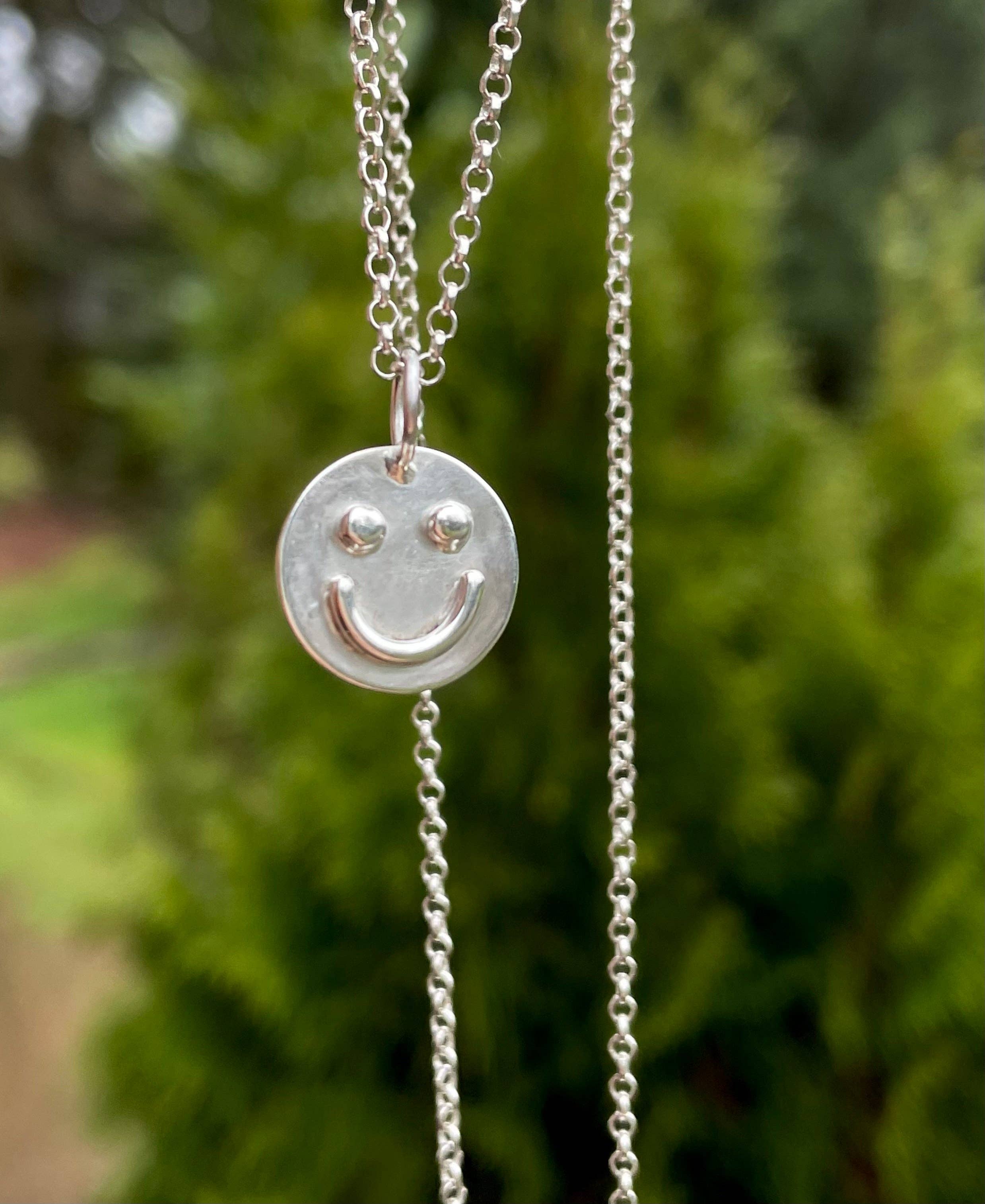 Nordic Pine - Wholesale Pendant/Charm Necklace - Sterling Silver Smiley Pendant2