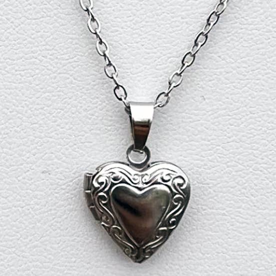 Small Heart Locket Necklace for wholesale by Peaceful Village Inc.