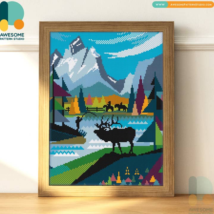 DS417-120x162 Grand Teton National, Diamond Painting Kit for wholesale by Awesome Pattern Studio