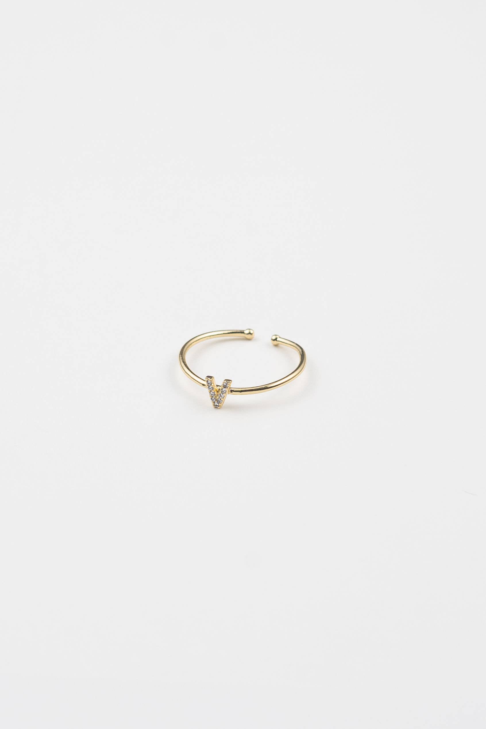 Brenda Grands Jewelry - Wholesale Band/Stacked Ring - 18K Gold Shiny Adjustable Initial Ring16